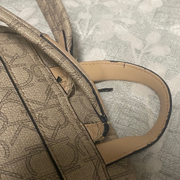 Calvin Klein Tan Monogram Backpack - Picture 7 of 8